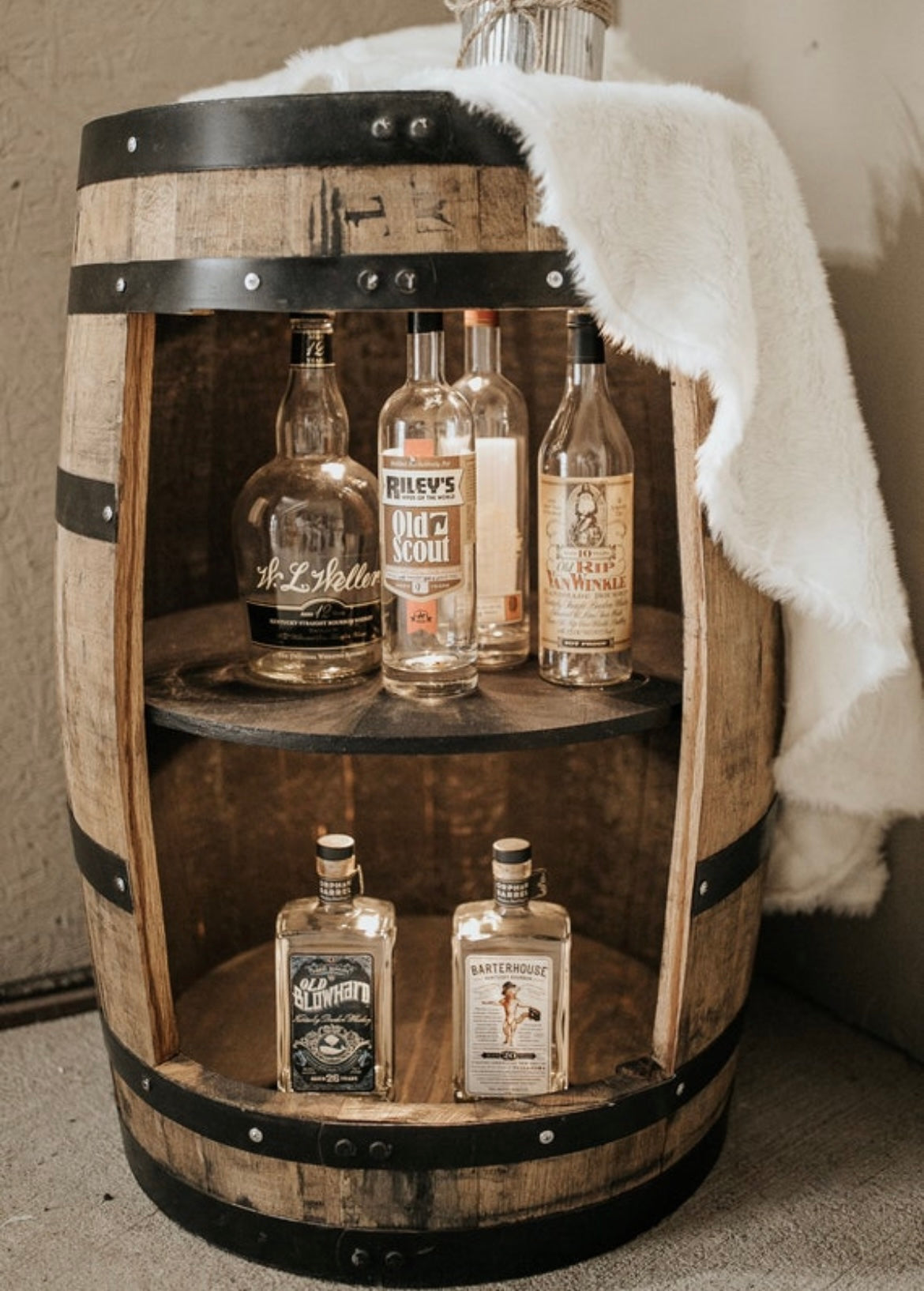Bourbon Barrel Bar Shelf
