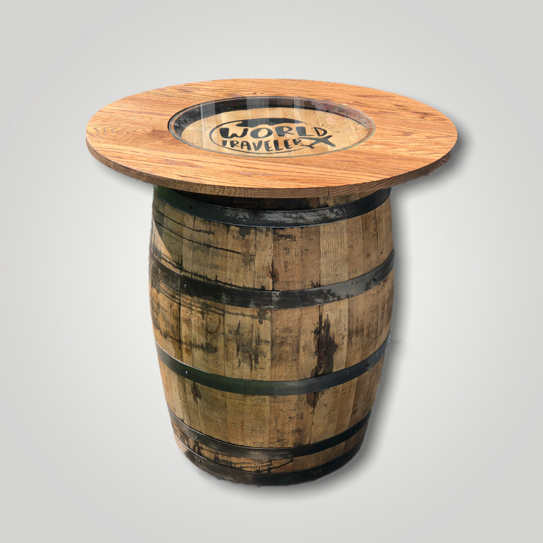 Custom Finished Bourbon Barrel Pub Table