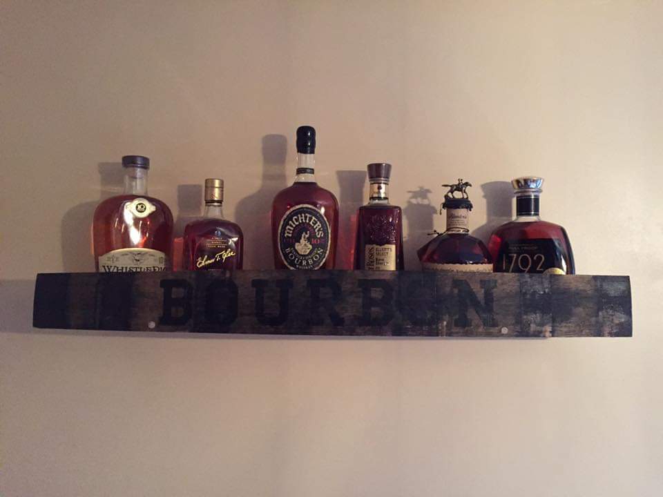 Custom Bourbon Stave Shelf
